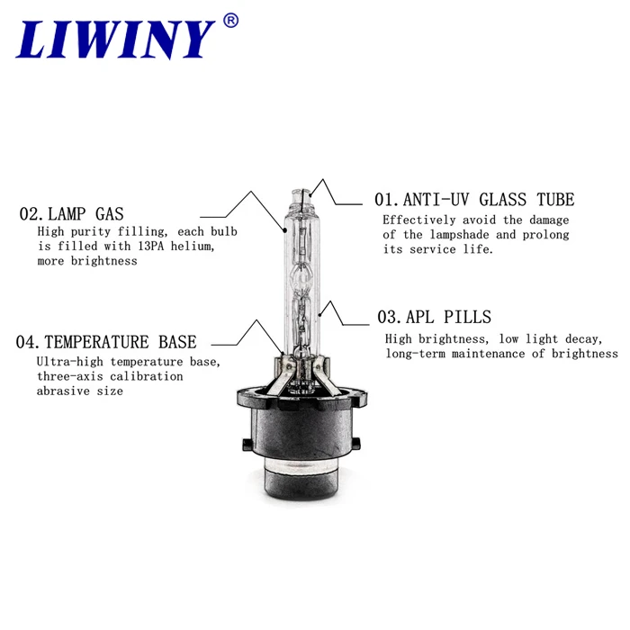 liwiny Factory hot sale d2c d2r xenon auto hid 12v h4 h11b h7 880 xenon lamps with snowmobile