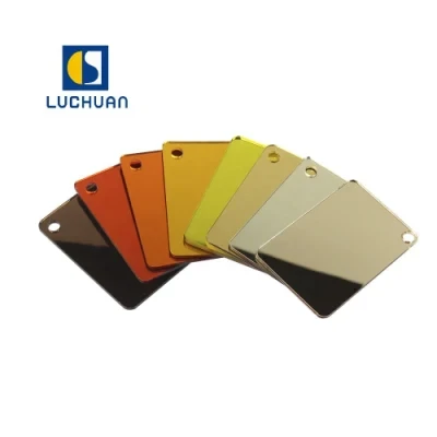 Luchuan Factory Price Mirrored 4*8FT 1mm 2mm 3mm Gold Mirror Acrylic Plastic Mirror Sheet