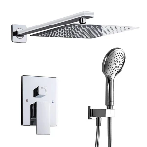 luxurious washroom black shower system Stainless Steel bathroom shower faucet set shower head set black