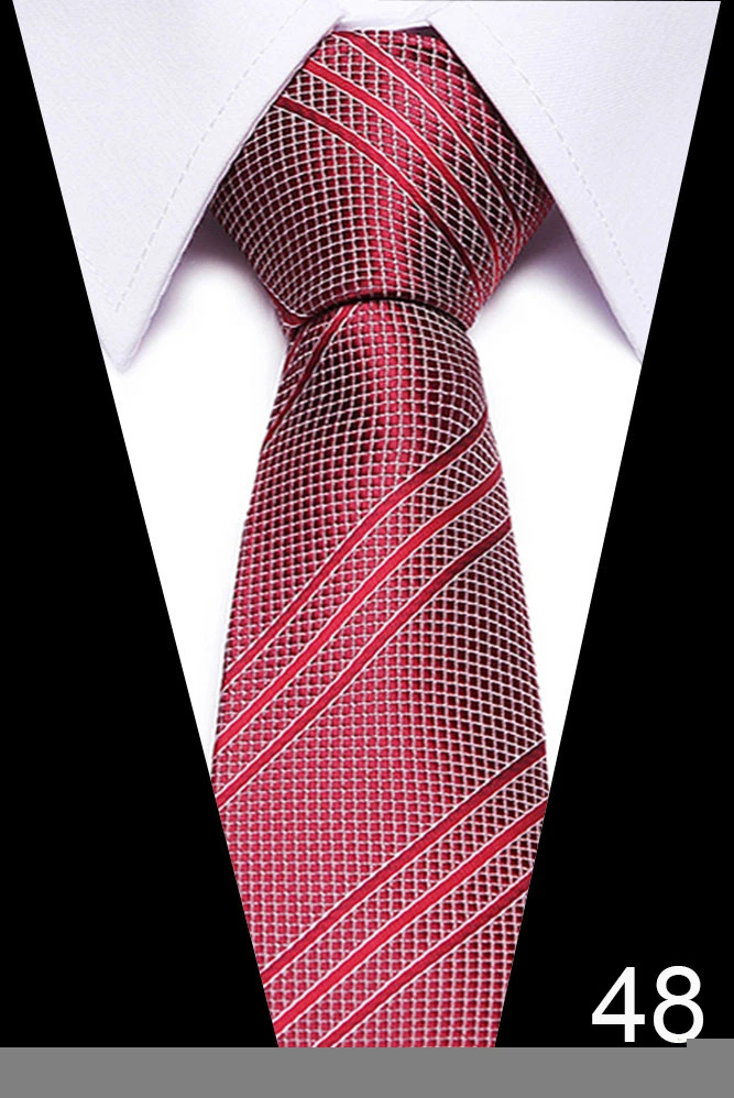 Luxury 7.5cm Men&#x27;s Classic Tie Silk Jacquard Woven Plaid Check Striped Cravatta Ties Man