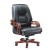 Import Luxury High Back Executive Manager Office Faux Desk Wooden Office Swivel Reclining Genuine Leather CEO Chairs from China