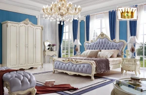 luxury white royal Bedroom Furniture french Antique Queen king size bedroom set