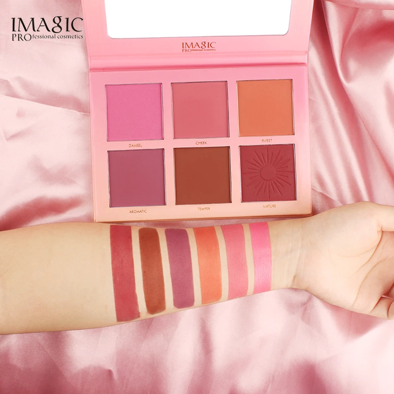 Make our own brand face cheek 6 colors blush makeup palette blusher powder wholesale