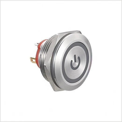 Manufacture Flat Round 3A 12V / 220V High Head Metal Push Button Switch