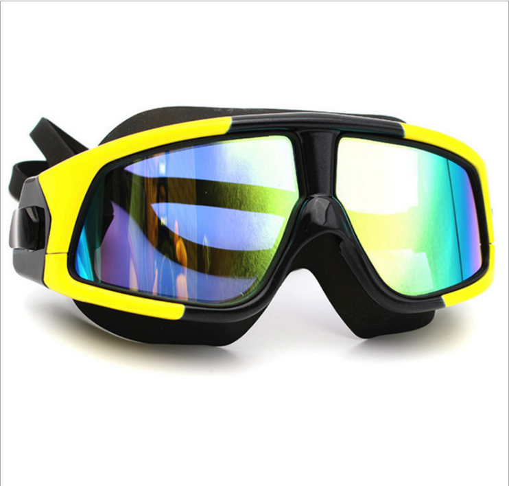 Manufacturer Low MOQ Adult Swimming Transparent Anti-Fog Super Large Frame Silicone Swimming Glasses