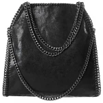 Mature Women Big Shoulder Bag Chains Eco-Leather RPET PU material handbag huge capacity influencer type with chain decoration