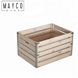 Mayco Wholesale Wood Boxes Rustic Hand Solid Wooden Wine Crates for Free