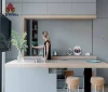 MDF walnut modular kitchen designs for small kitchens