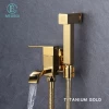 Melissa Brass Bathroom Titanium gold toilet bidet spray shattaf set  Push Button type Handheld shower Mop Basin water tap faucet