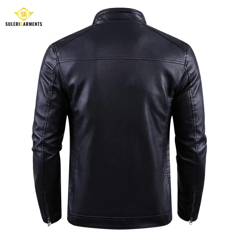 Men Fashion Sheep Leather Jacket in Black New Arrival Super Quality Leather Jacket