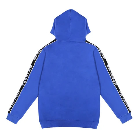 Men New Design High Quality Hoodies Rubber Patches Dark Blue Hoodie