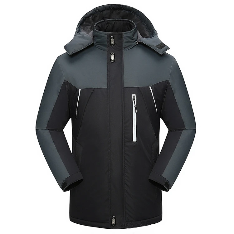 Mens Waterproof Windproof Padded Jacket Polyester Winter Coat
