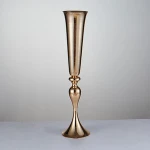 Metal Fiberglass Trumpet Popular Vase Table Centerpiece Flower Holder Wedding Envents Vase