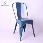 Metal Stackable Industrial Chic Dining Chair Outdoor And Indoor