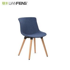 Mid-back modern wholesale industrial fabric dining chair with beech feet