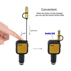 Mobile phone accessories adapter 2 port usb car charger for iphone 5,6,7,8