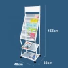 Modern and Luxury 7 Layers White and Black Metal Floor Standing Brochure Display Rack for grocery