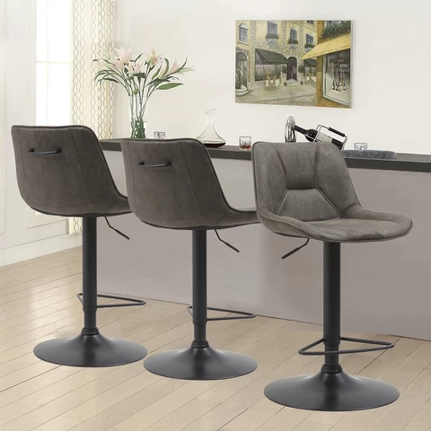 Modern cheap square 360 swivel velvet kitchen counter bar stool bar chair