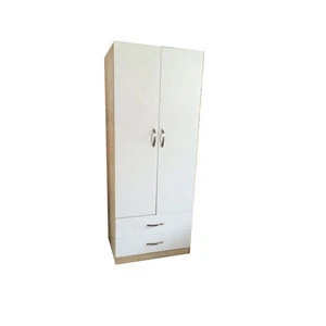 modern design bedroom furniture two doors and two drawers wardrobe with Nordic wood style