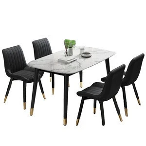 Modern design dining table rectangular dining table simple style marble dining table and chair set 6 people