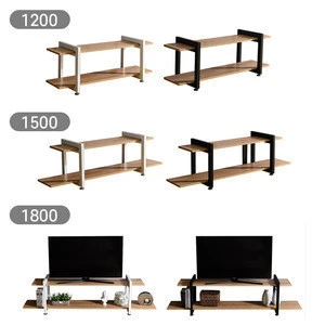 Modern home fashion living room furniture wooden Black metal square frame television TV stand showcase tv cabinet modern