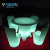 Modern Led restaurant furniture set plastic round led round dining table and chairs