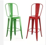 Modern Metal Bar Stool with Cushion for Restaurant Living Room Bedroom School Hall-Durable Iron Ottoman Stool for Home Furniture