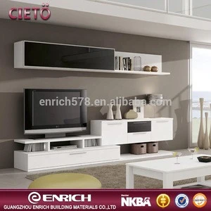 Modern style durable high/matt gloss TV stand white black color TV stand furniture cabinet