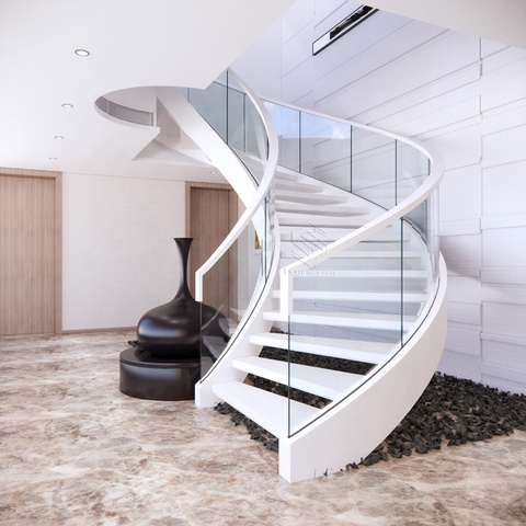 Stairs Design19 Buy Modern Style Indoor Curved Stairs New Design With Glass Railing ...