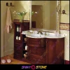 Modernizing venner wood artificial marble bathroom vanity base cabinet