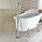 MOXIEN New Arrival Bathroom Faucet Accessories Brass Chrome Standing Faucet Dual Handles Bath Tub Faucet With Abs Hand Shower