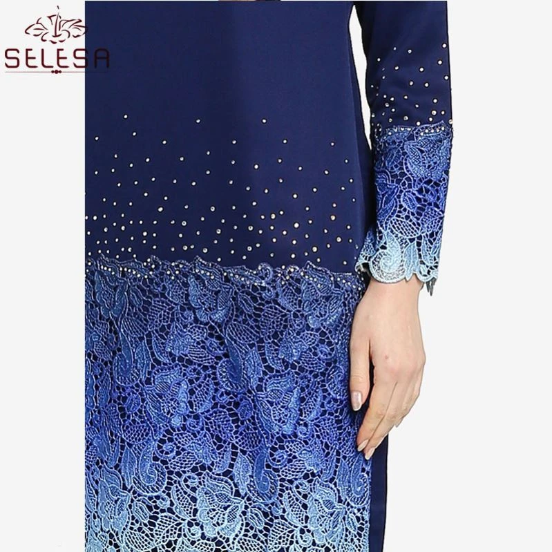 Muslim Women Kebaya Modern Most Beautiful Long Sleeve Fashion Design Lace Kurung And Baju Melayu