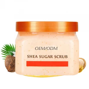Natural private label organic lightening exfoliating nourishing whitening Shea Butter Sugar Body Scrub