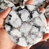 natural round moonstone coaster gemstone moonstone coaster with stand wholesale crystal moonstone coaster craft for decoration