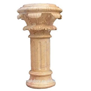 Natural Stone Roman Square Pillar Design Hand Carved Column Marble Round Pillars