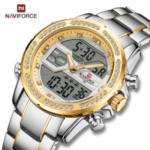 NAVIFORCE 9190 SG Digital Top Brand Luxury Military Men Watch Sport For Men Quartz Analog Alarm Clock Male Wristwatch