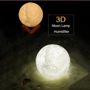 New 880ML Air Humidifier 3D Moon Lamp light Diffuser Aroma Essential Oil USB Ultrasonic Humidificador Night Cool Mist Purifier