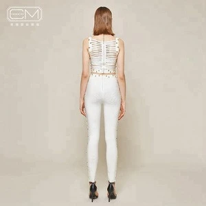 New Arrival White Female Casual Skinny Pants