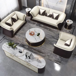 New Design High Quality Premium Furniture Living Room Lounge Sofa Sets Italian Modern Leather Sofa Furniture