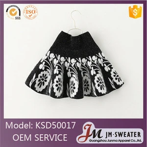 New design nice flower pattern childrens pleated skirt baby girls mini skirt