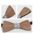 Import New design wave point carved wooden  bowtie set Customized wood bow tie and pocket square and cufflink set 8colors from China
