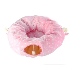 New designed comfortable cotton interactive tunnel cat bed fancy cute cat beds