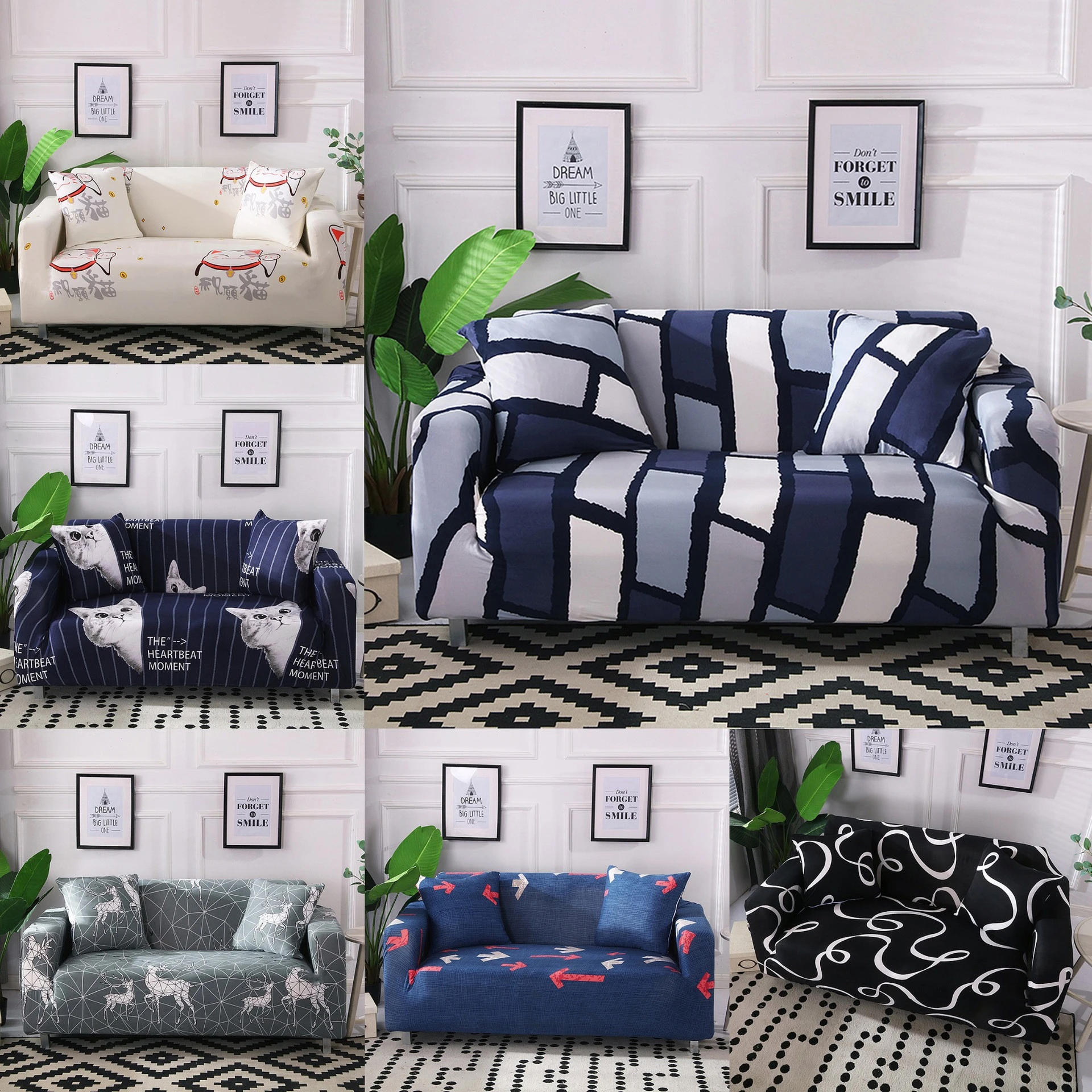 New elastic all-inclusive non-slip combination chaise lounge fabric sofa cover