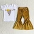 Import New Fashion Baby Girls Designer Clothes Bell Bottom Outfits Velvet Pants Boutique Cow Kids Clothing Wholesale Children Clothing from China