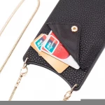 New Fashion Phone Case with metal strap for iPhone XS Max 6 7 8plus Leather Mobile Phone Cover With Wallet For iphoneXR