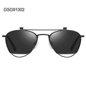 New Polarizer Male Personality Flip Sunglasses Women Metal Half-Frame Sunglasses Blue Light Filter Computer Glasses