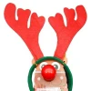 New red flannelette Christmas Antler headband LED light Clown Nose Suit Christmas Face dress up party supplies for adults