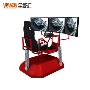 NEW Virtual Entertainment 9D VR Racing Simulator Machine Three Screen