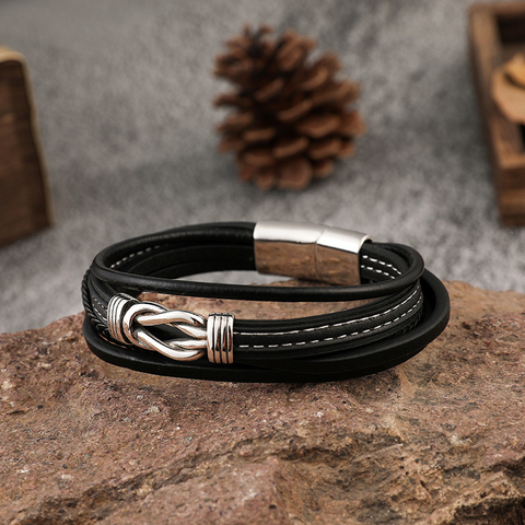 Leather Rope Chain Buy New Woven Leather Love Knot Rope Chain Chunky Stainless Steel Mens ...