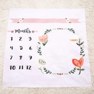 Newborn Monthly Milestone Blanket Photography Backdrop Blanket Baby Muslin Blanket